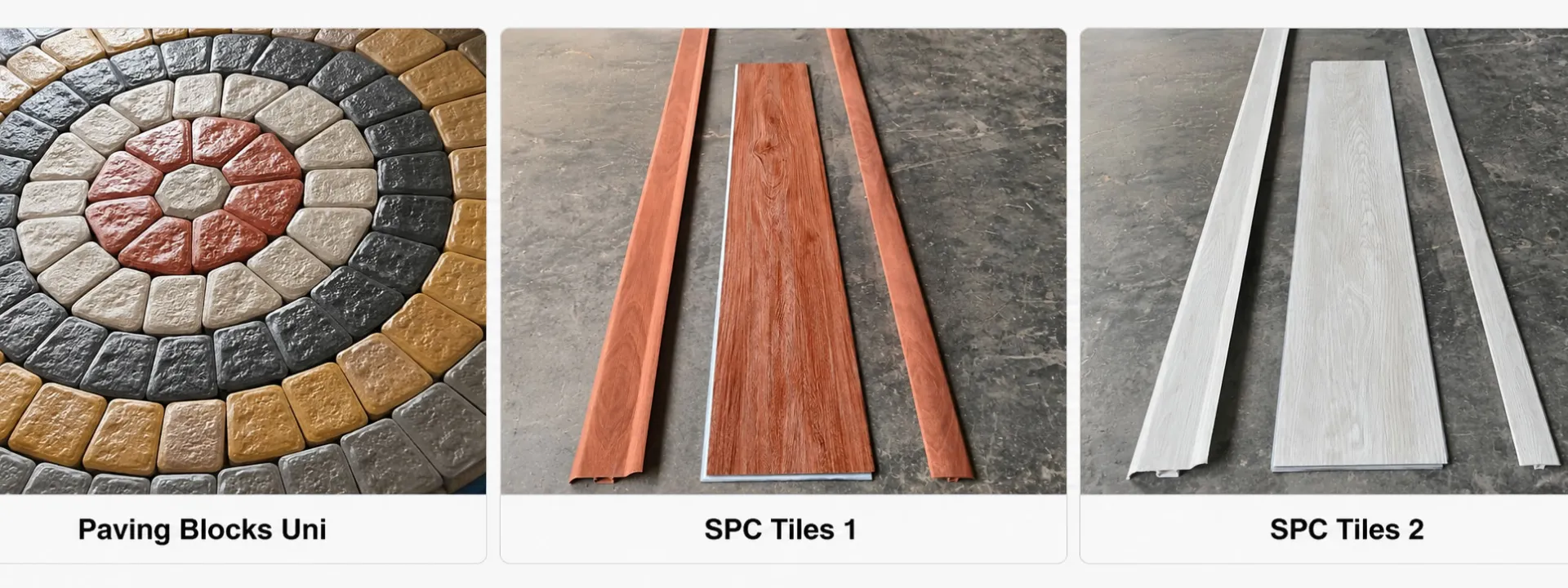 Paving finishes, concrete tiles and a light gauge steel structure